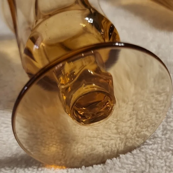Elegant Vintage Amber Jamestown Fostoria Water Goblet  | Set of 3 - Picture 7 of 11
